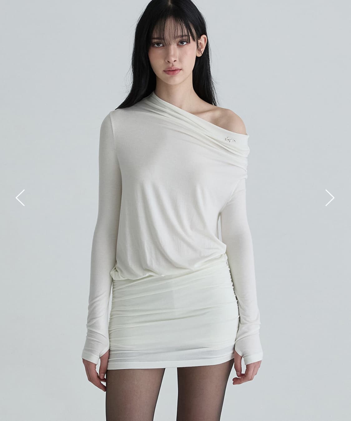 (새상품) 낫유어로즈 셔링 심볼 드레스 상품이미지1