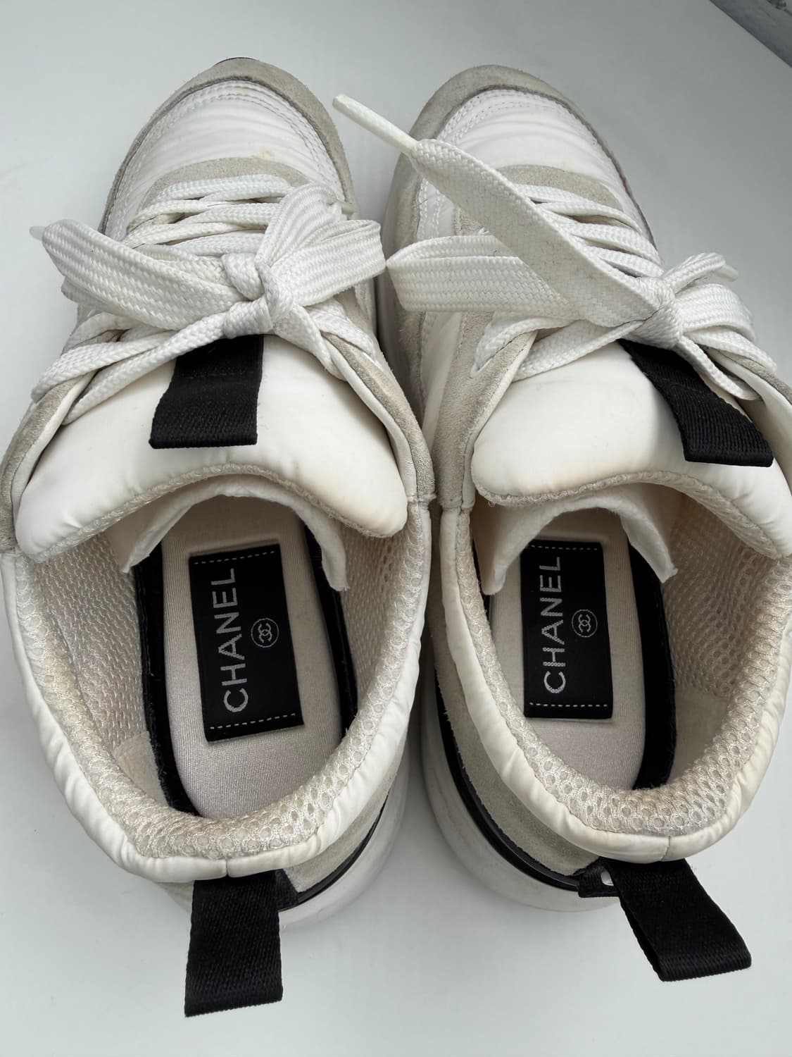 정품) 샤넬 웨이브 스웨이드 카프스킨 나일론 스니커즈 36 상품이미지7