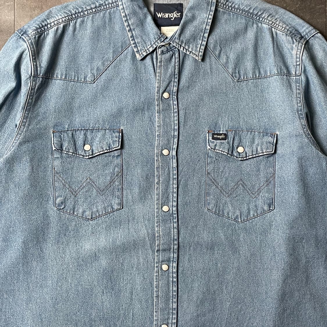 WRANGLER 랭글러 빈티지 웨스턴 데님 코튼 셔츠 A00501 상품이미지3