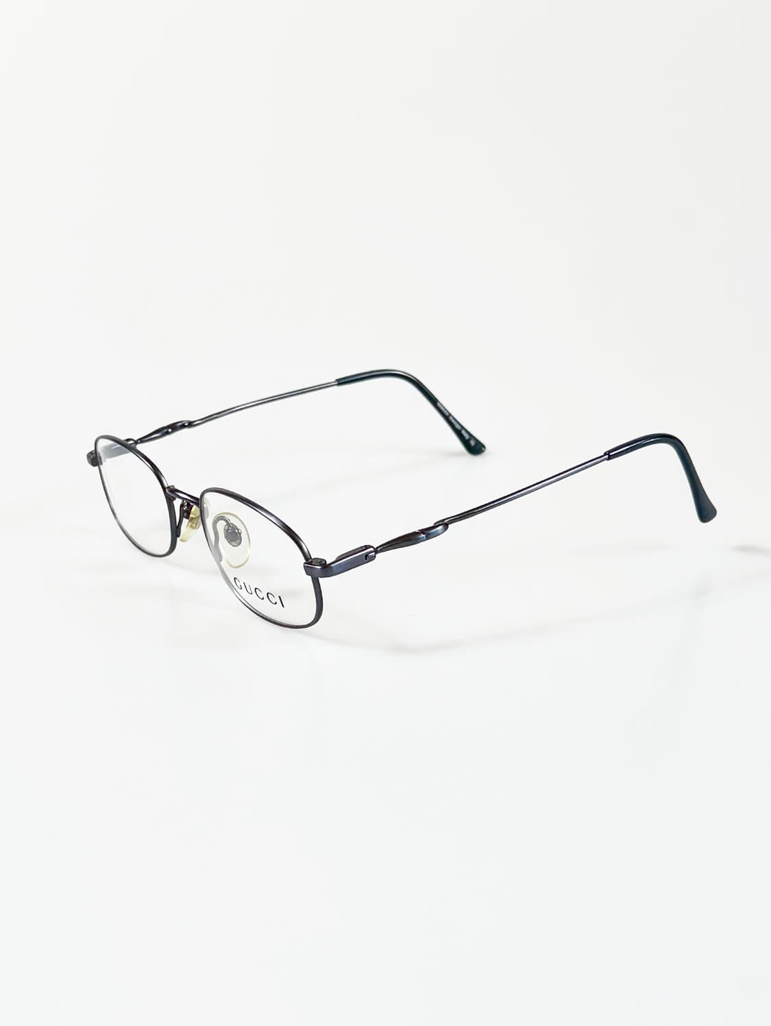 90s GUCCI 블루 메탈 슬림 오벌 빈티지 안경 상품이미지3
