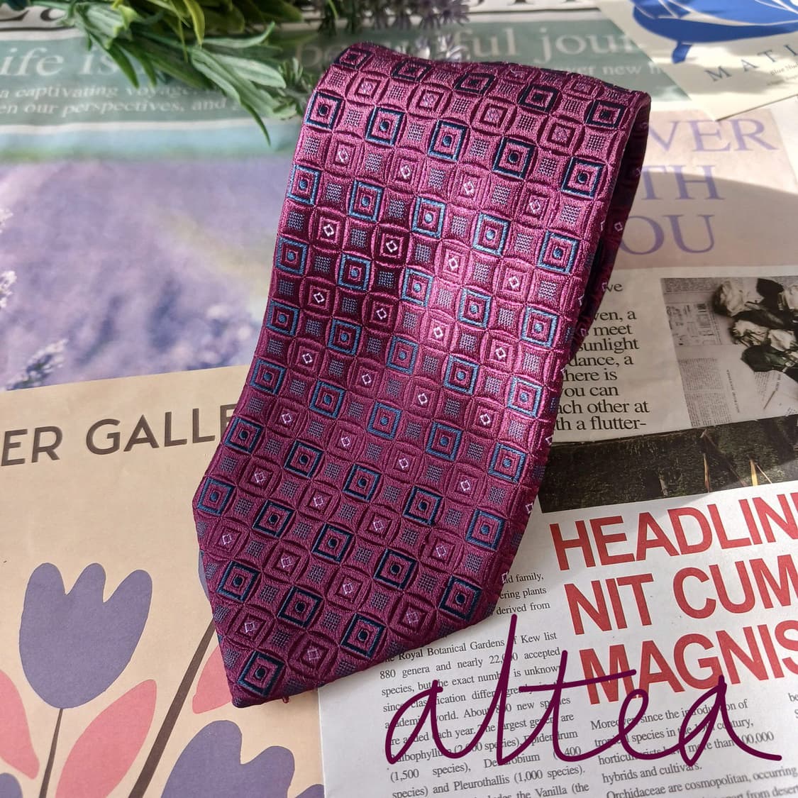 알테아 실크 퍼플 자카드 넥타이 9cm A+등급 A19698
 상품이미지2