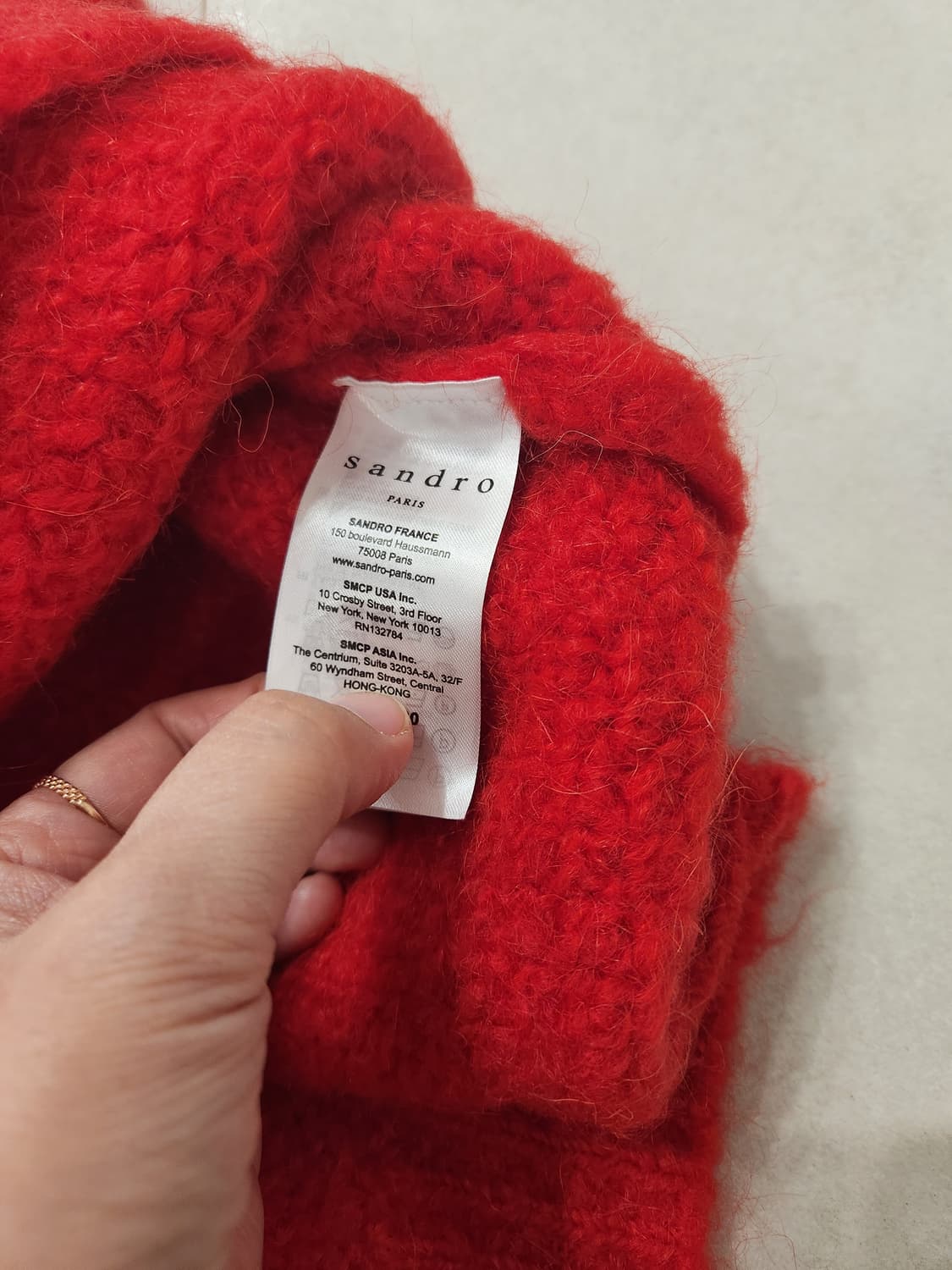산드로 Sandro 모헤어니트스웨터 레드 상품이미지6