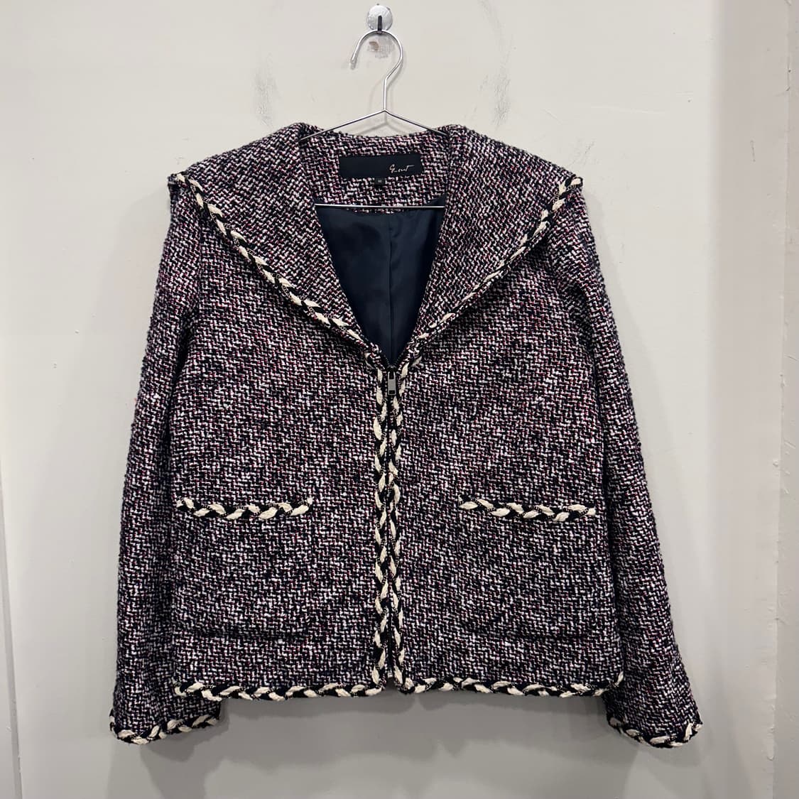 지컷 세일러 카라 울 트위드 숏자켓 상품이미지2