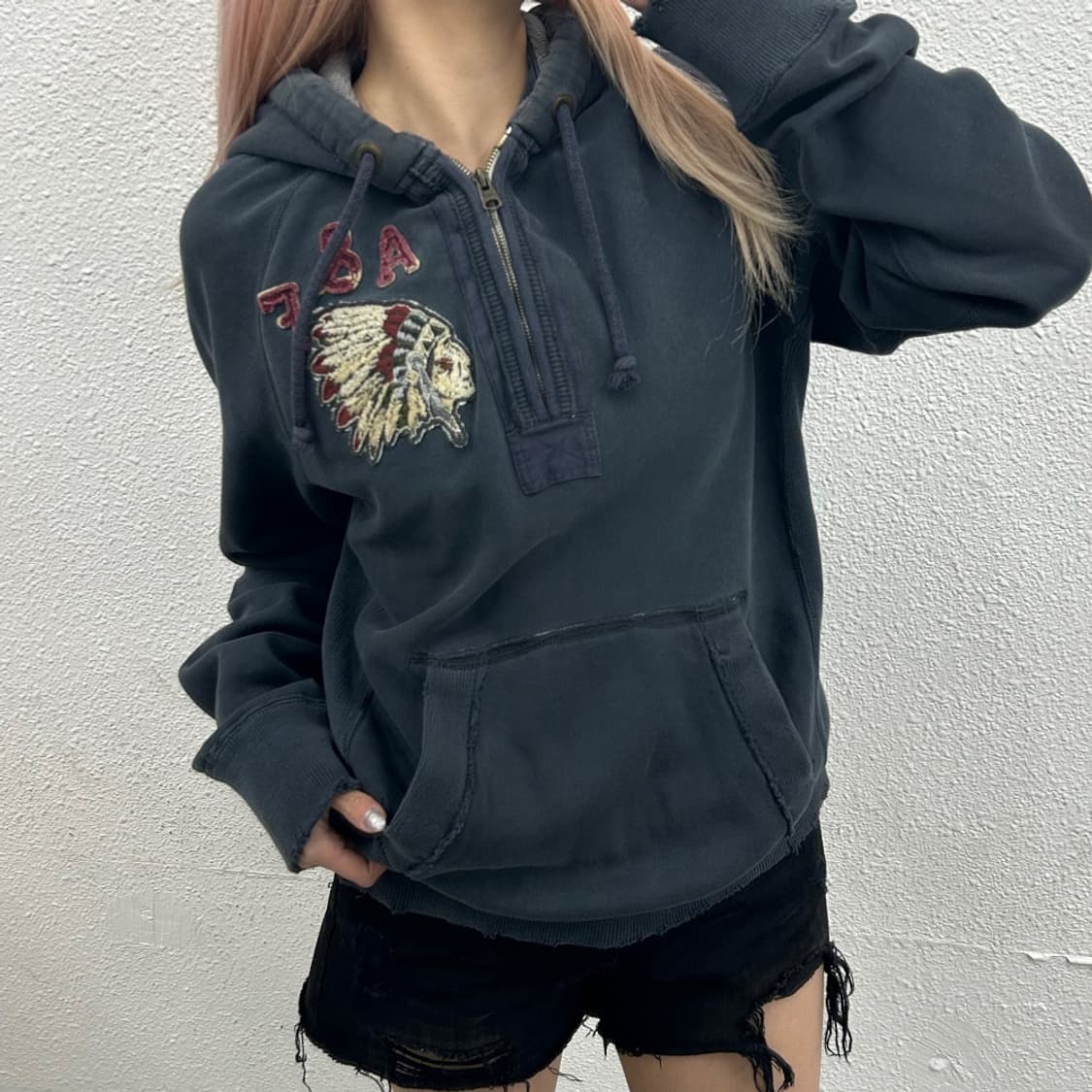 아베크롬비 워싱 네이비 후드 M 상품이미지1