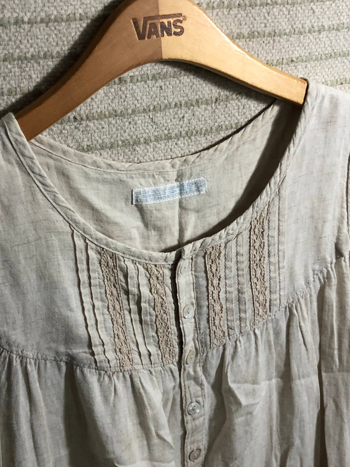 빈티지 베이지 린넨 미디엄 기장 원피스 상품이미지3