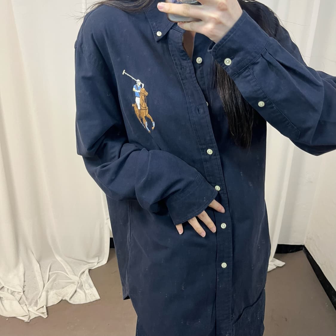Polo Ralph Lauren navy big pony shirt 상품이미지3