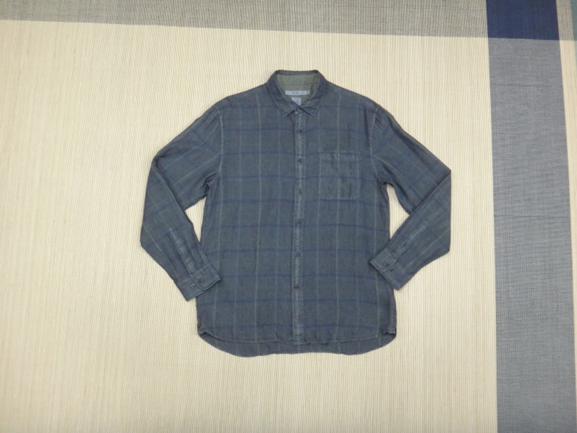 (105) 시리즈 코튼 린넨 포레스트 그린 체크 셔츠 상품이미지1