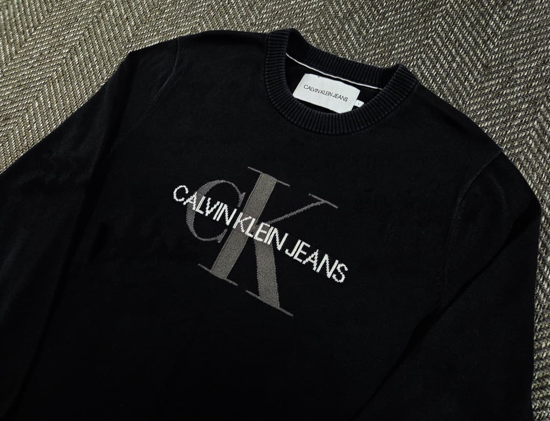 캘빈클라인 CK 로고 인타르시아 니트 스웨터 상품이미지3