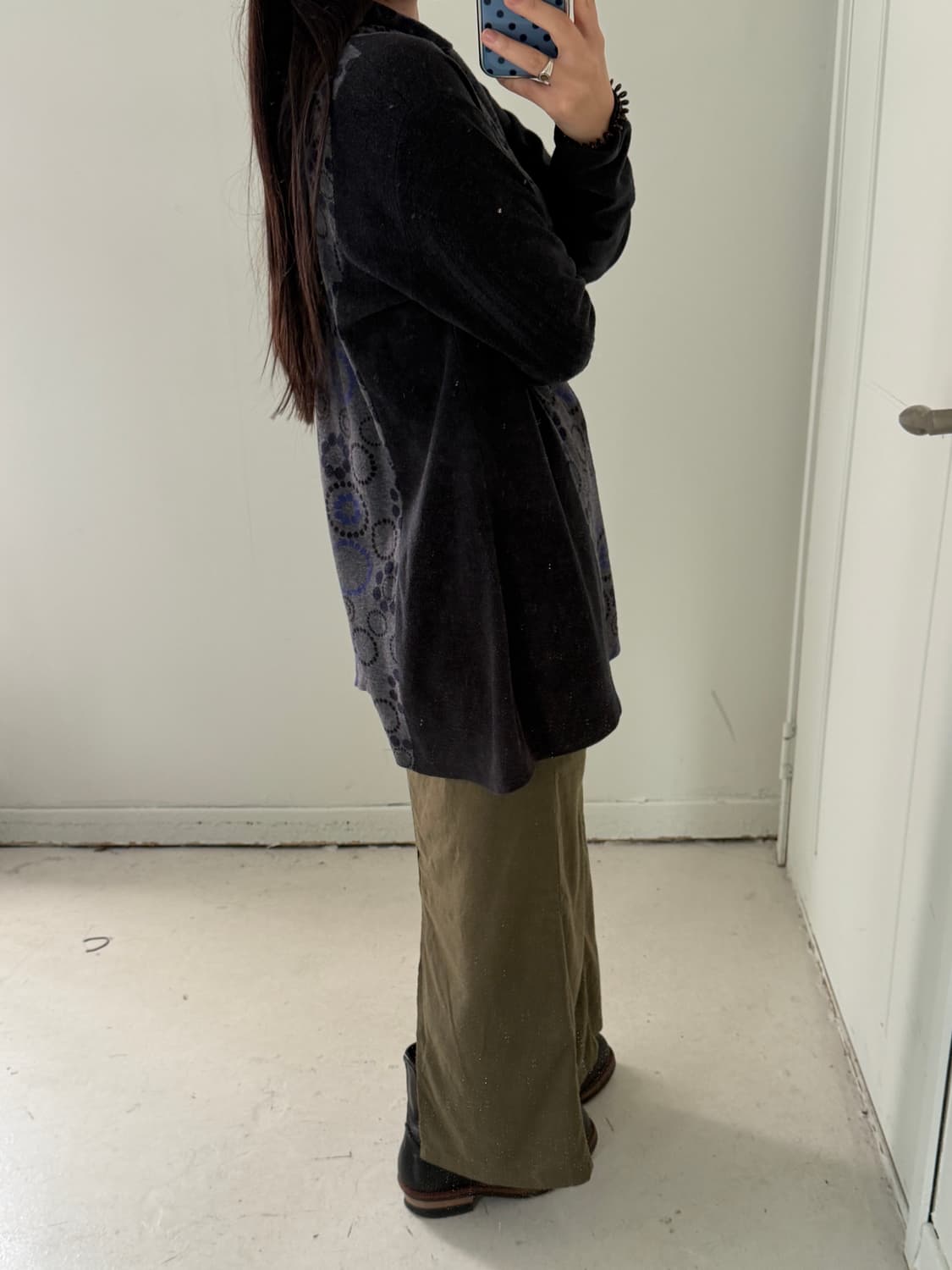 일본빈티지 타원 패턴 롱슬리브 상품이미지4