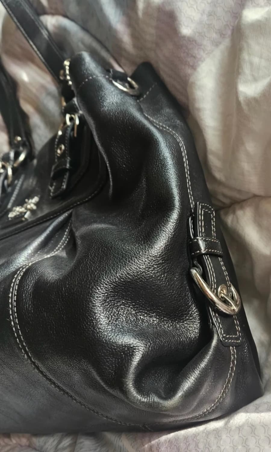 코치 정품 블랙 가죽 숄더백 상품이미지2