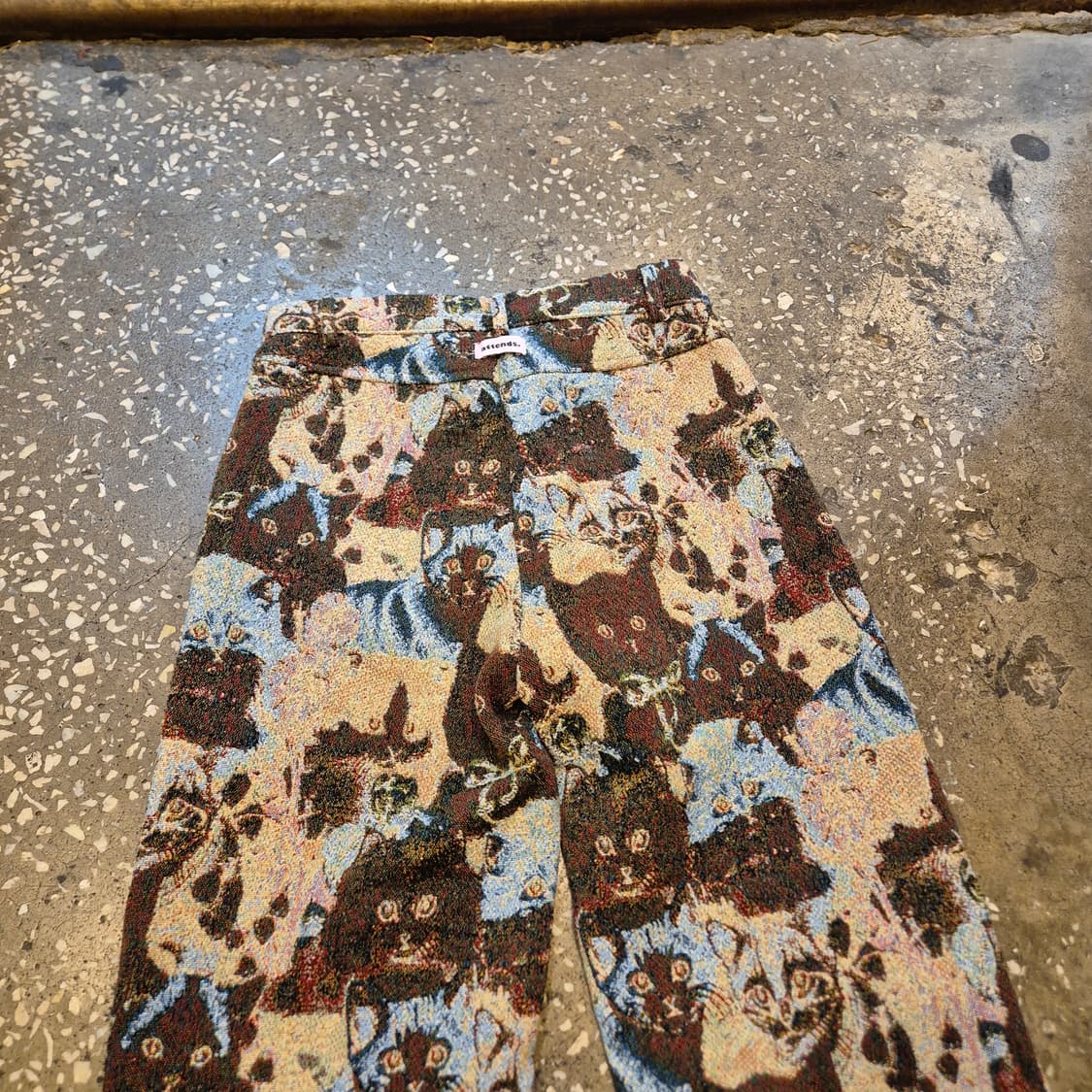 여성25~26인치 두툼한 고양이자수 팬츠 상품이미지6