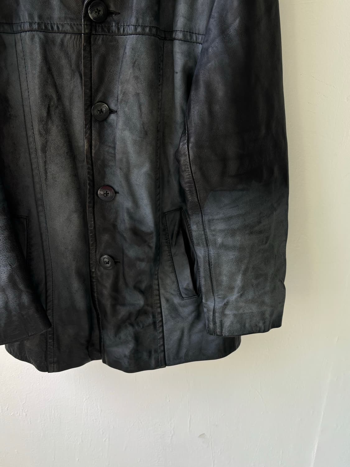 90s 이탈리안 레더 카코트  상품이미지8
