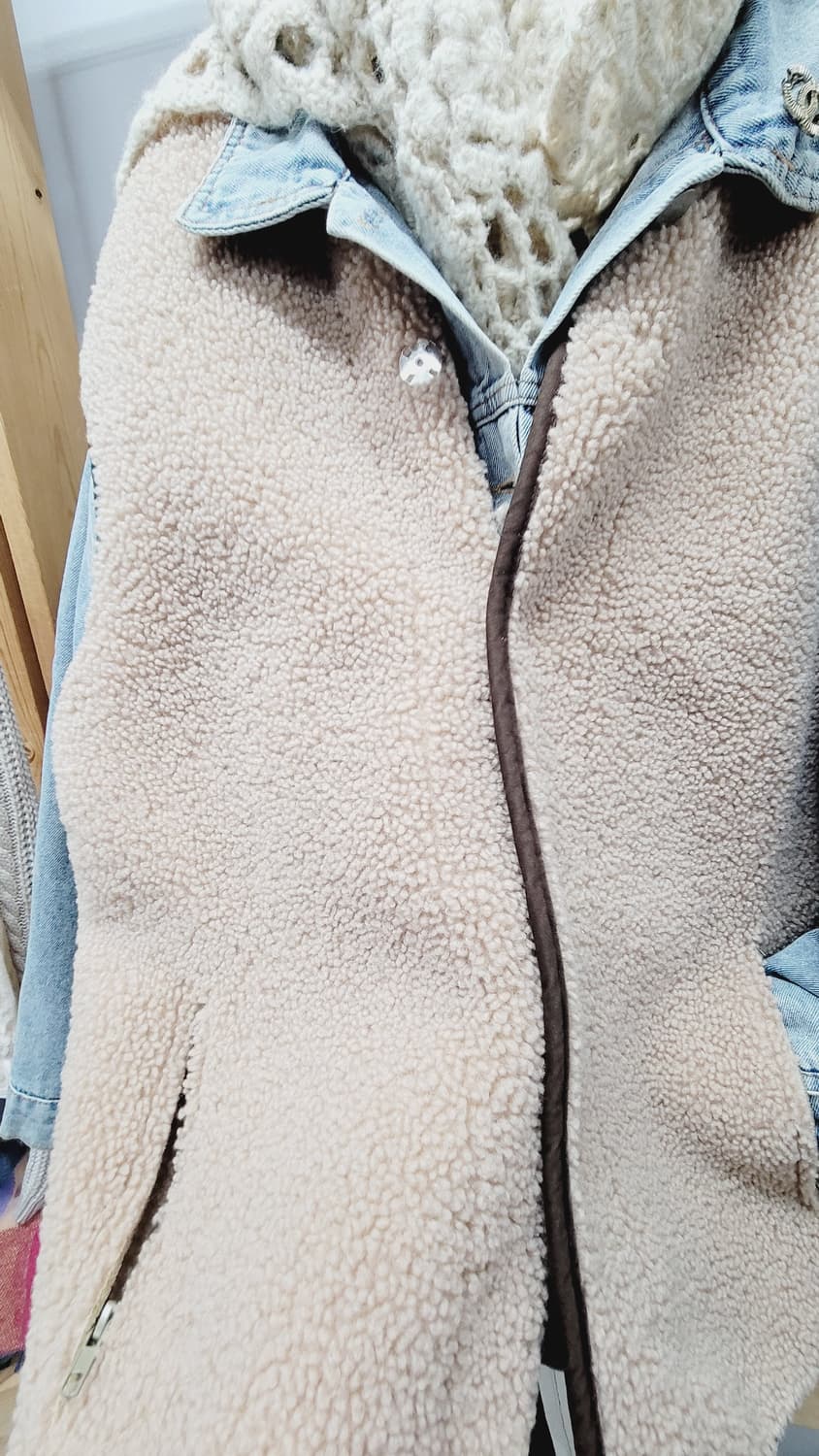 뽀글이 데님레이어드 자켓 상품이미지2