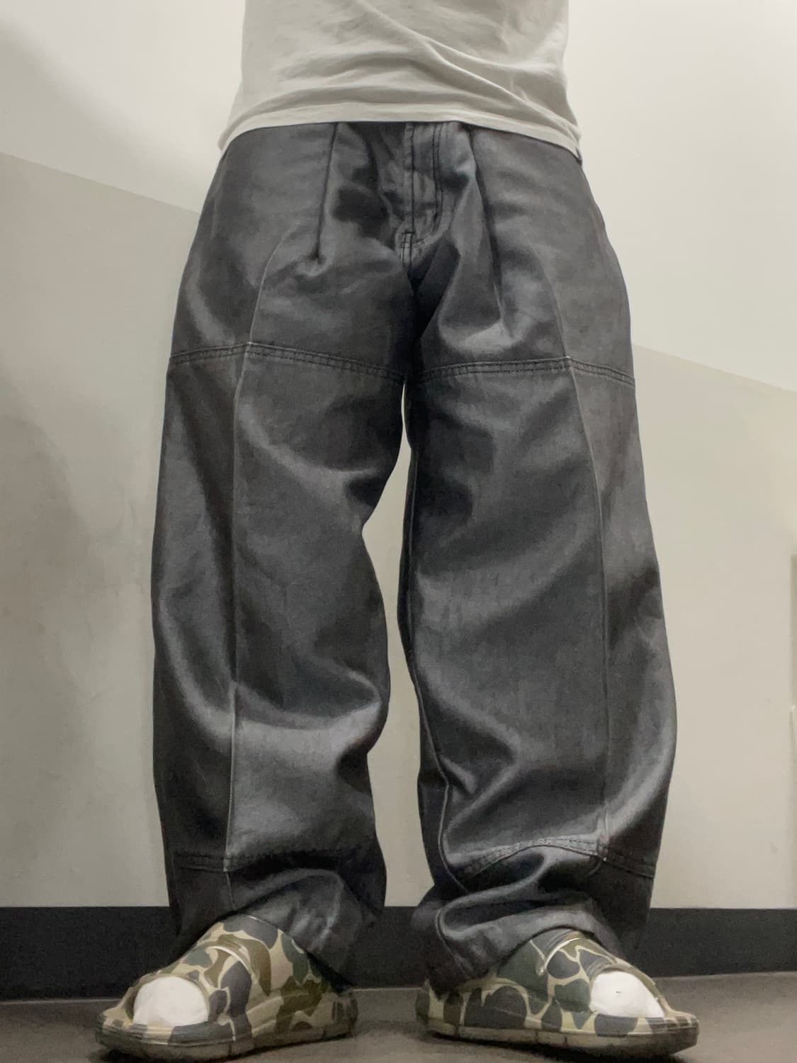 90‘s 펠레펠레 APALLE 핀턱 빅포켓 와이드 데님 팬츠 상품이미지1