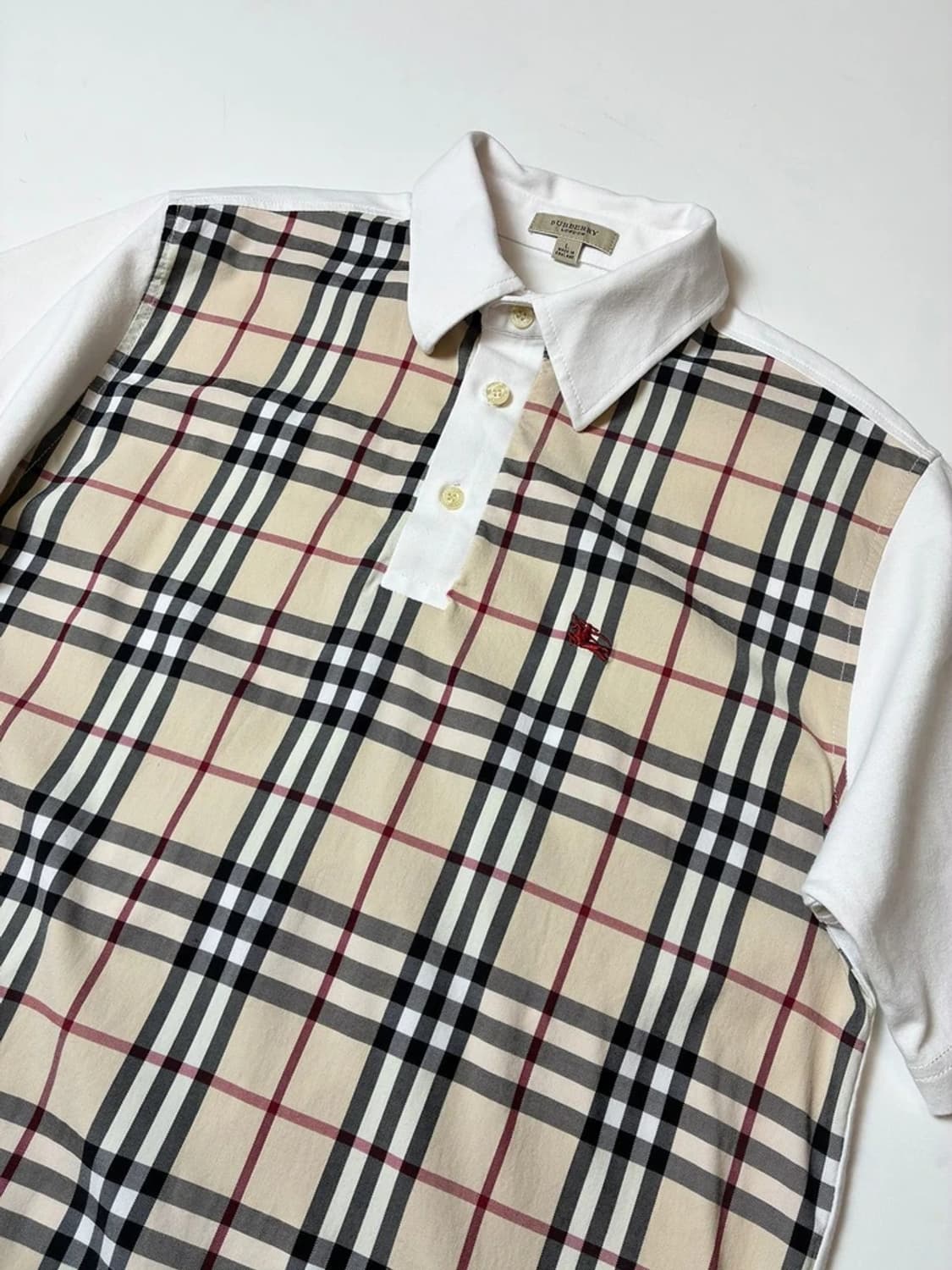 버버리 00's 노바체크 배색 반팔 카라 티셔츠 PN9022 상품이미지2
