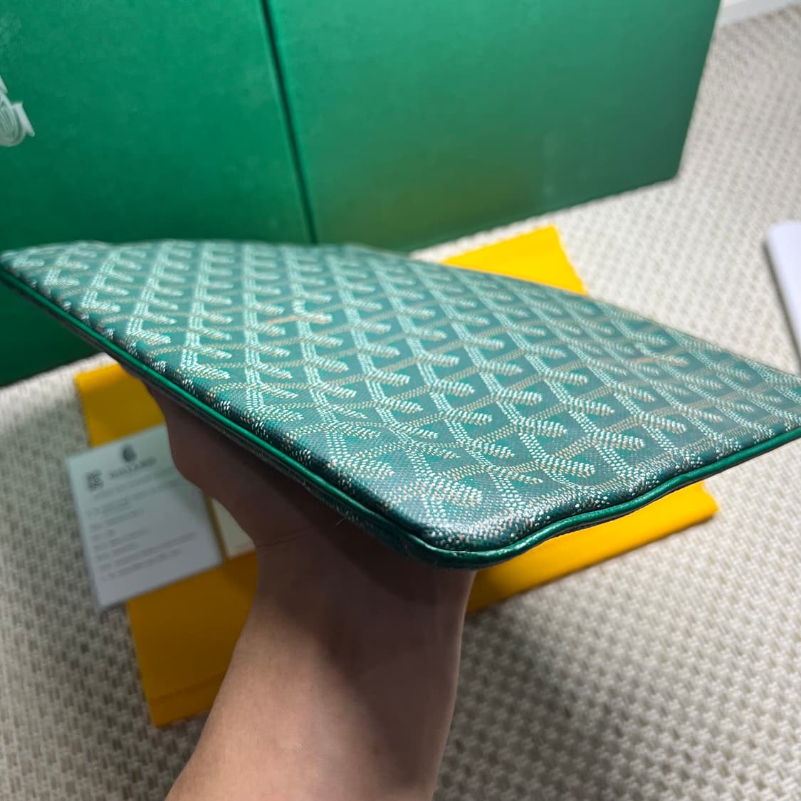 {보증서O}고야드 세나 클러치 MM 스페셜컬러 그린 / 풀구성 상품이미지5