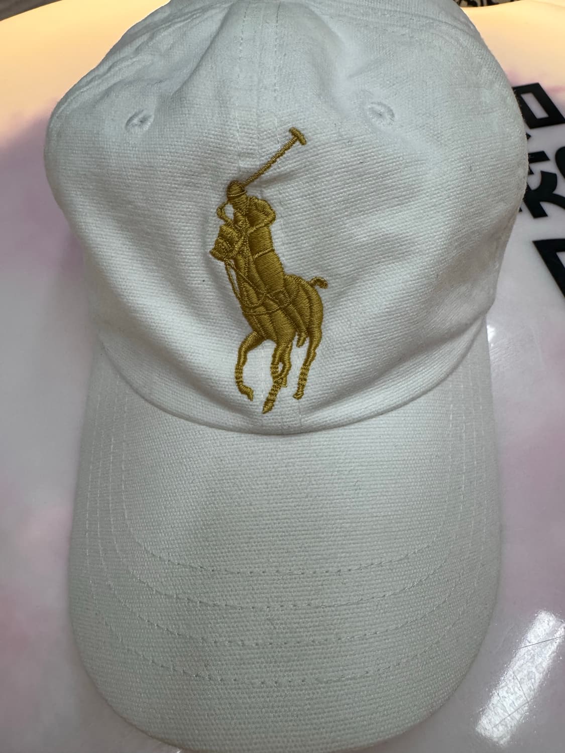 🧢 Polo 폴로 랄프로렌 빅포니 자수 캡 (오프화이트, 골드자수) 상품이미지3