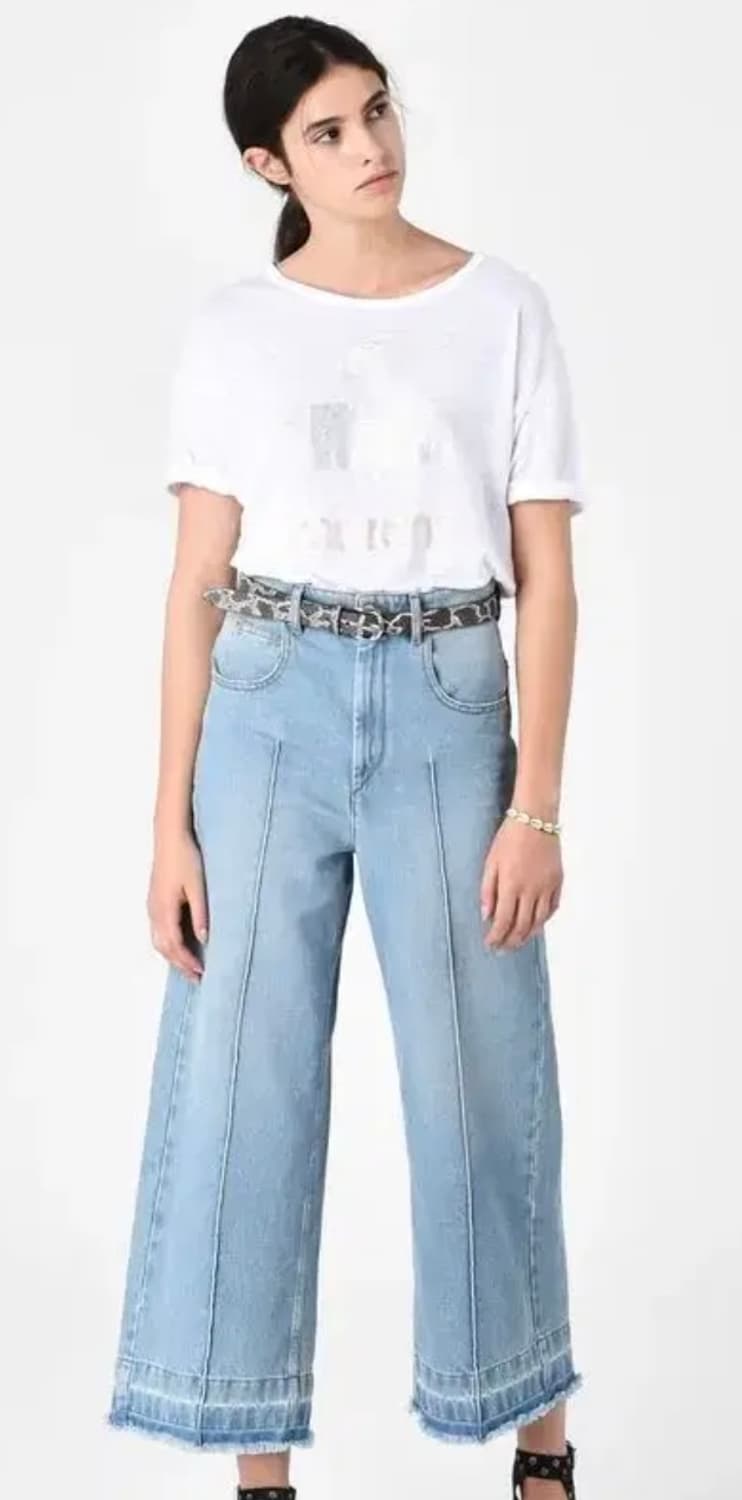 ISABEL MARANT 이자벨마랑 다트 디테일 컷오프 밑단 와이드 데님 상품이미지2