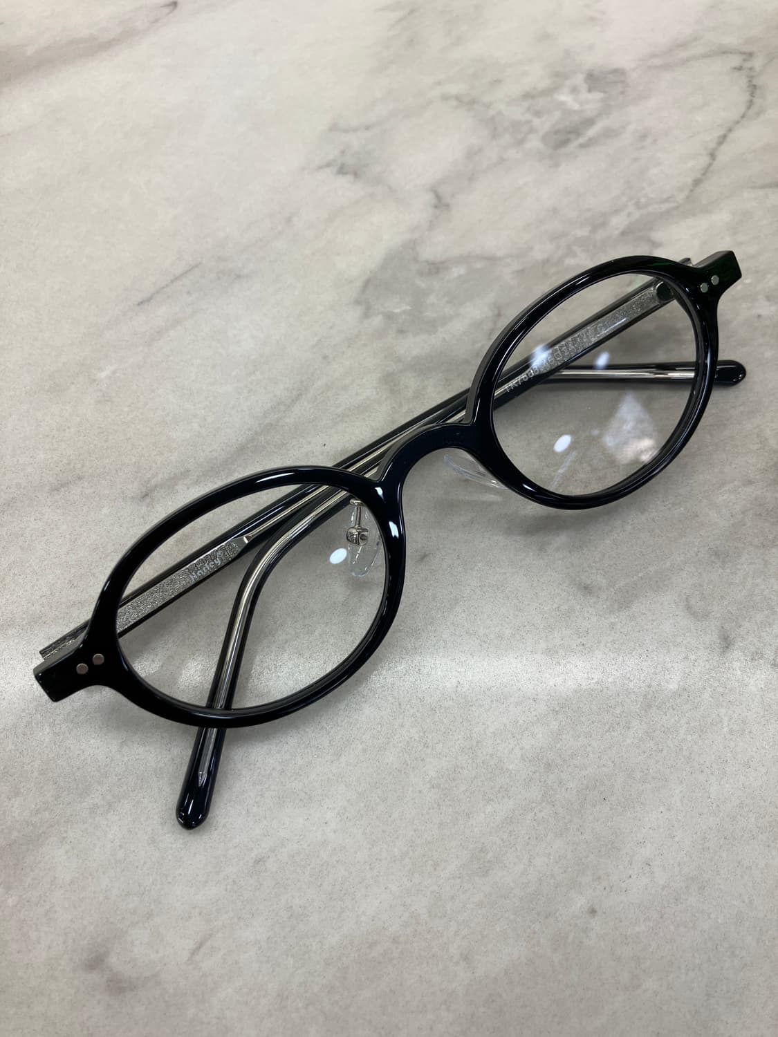 B63 HL 유광 블랙 오벌 슬림 뿔테 안경7668 상품이미지1