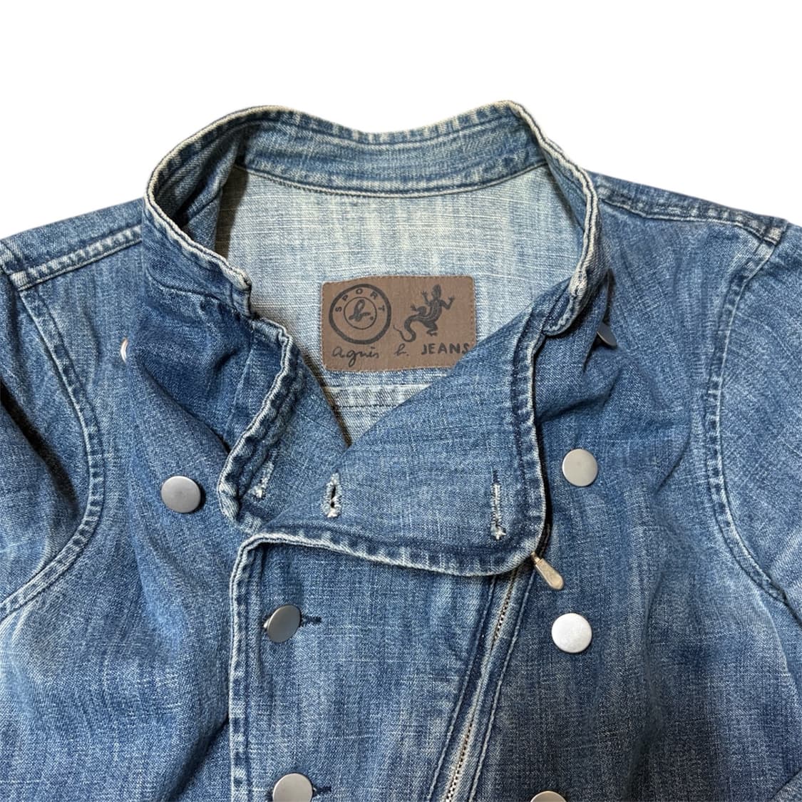 AGNES B. INDIGO NAPOLEON DENIM JACKET 상품이미지3
