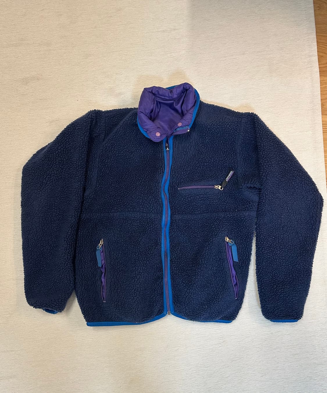 (M)90s USA 파타고니아 레트로 글리세이드 가디건 네이비 퍼플 상품이미지1
