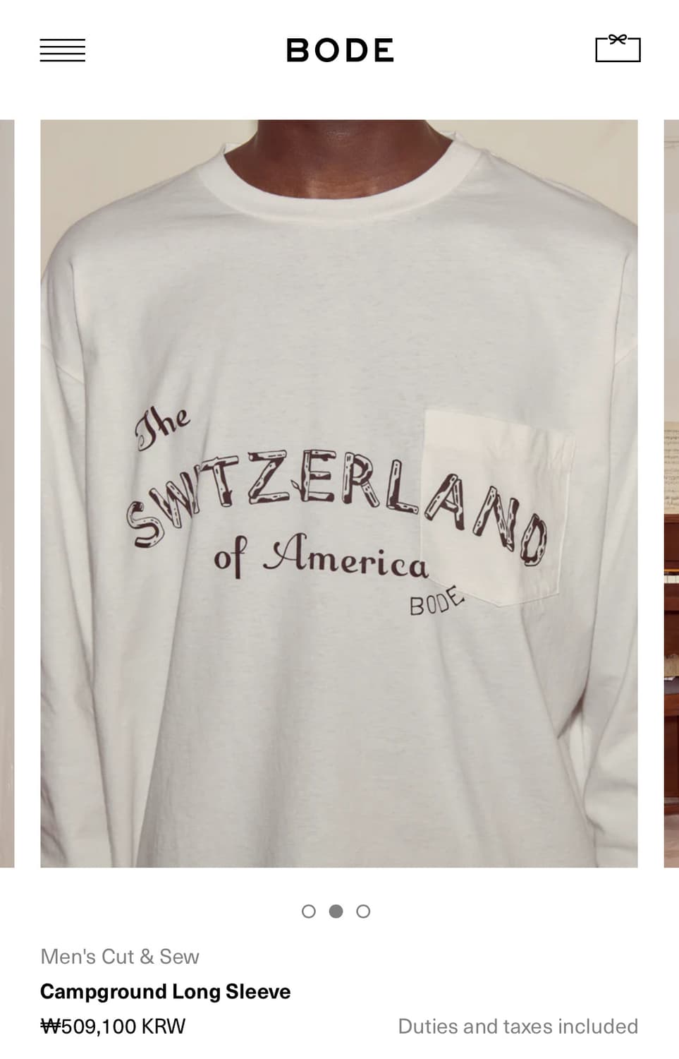 [XL]보디 BODE Campground 롱 슬리브리스 탑/화이트 상품이미지4