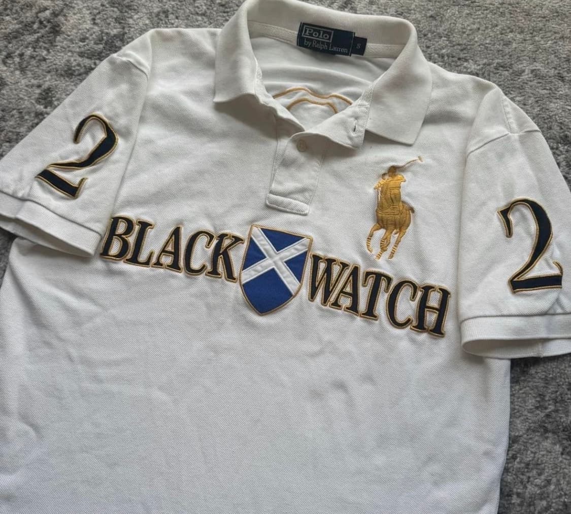 폴로 빅포니 블랙워치 반팔 화이트 m 상품이미지1
