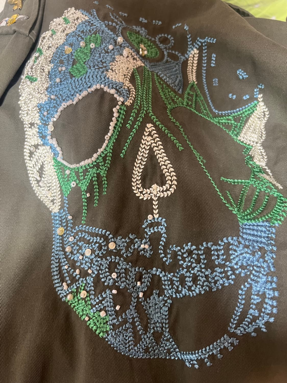 빈티지 자수 스컬 야상자켓 상품이미지3