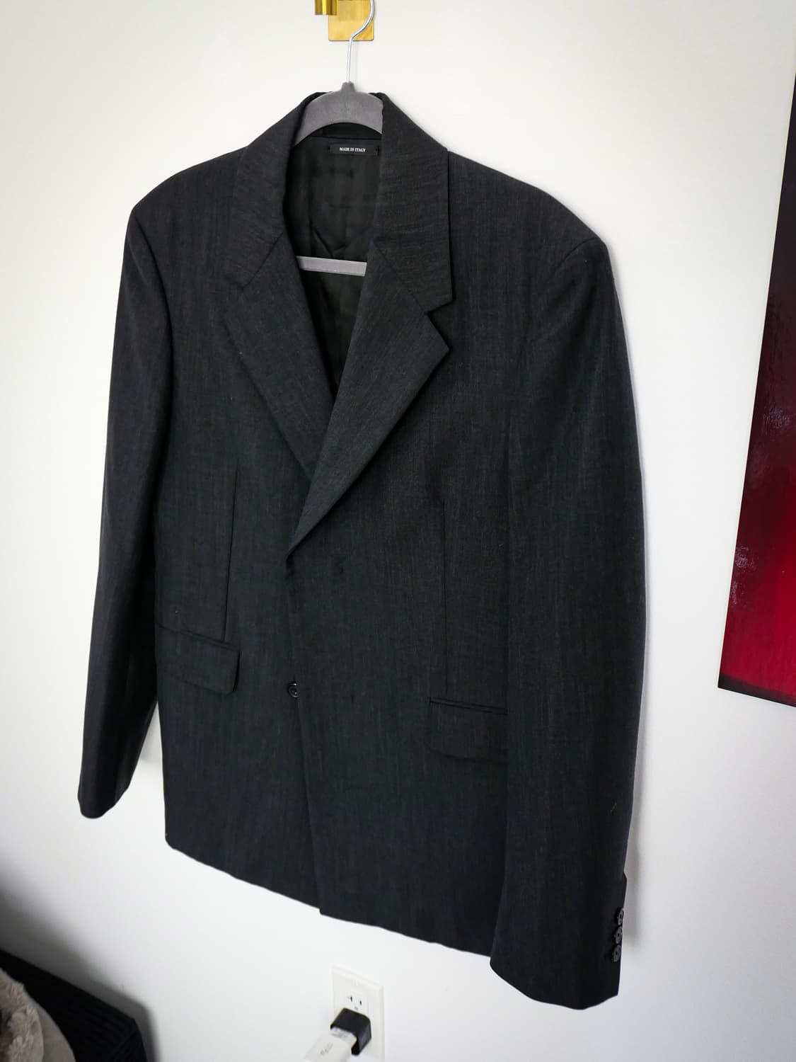 프라다 라프시몬스  트라이앵글 로고 히든 더블 블레이저 상품이미지7