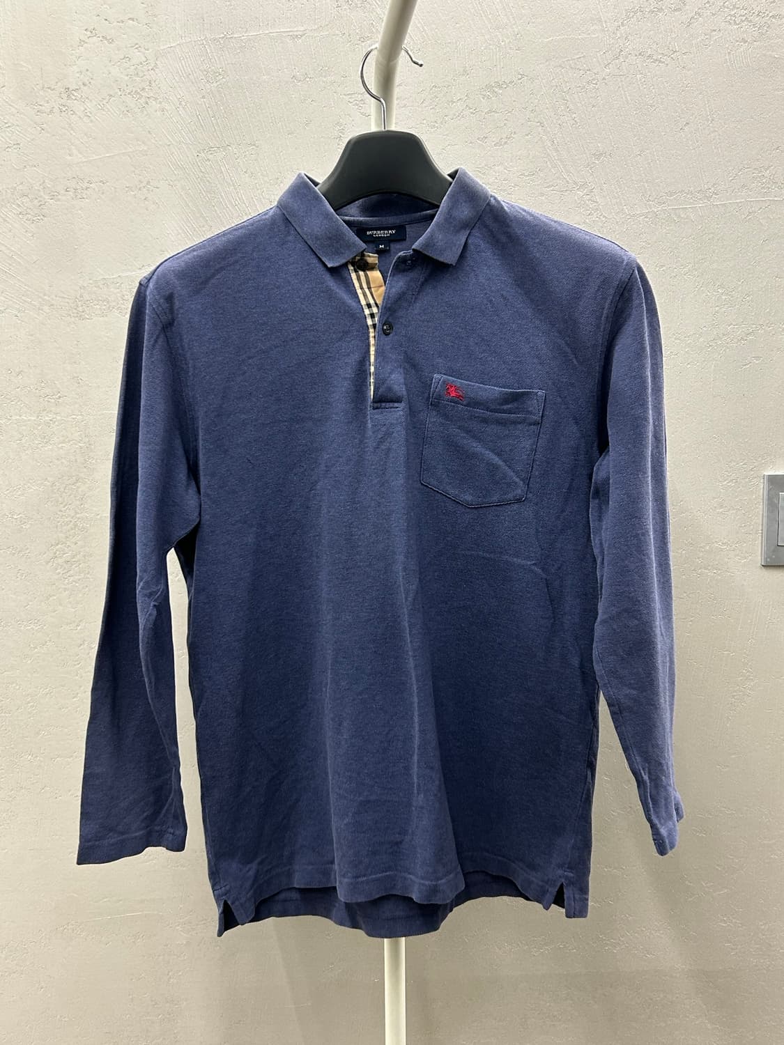 버버리 블랙라벨 네이비 긴팔 폴로셔츠 상품이미지2
