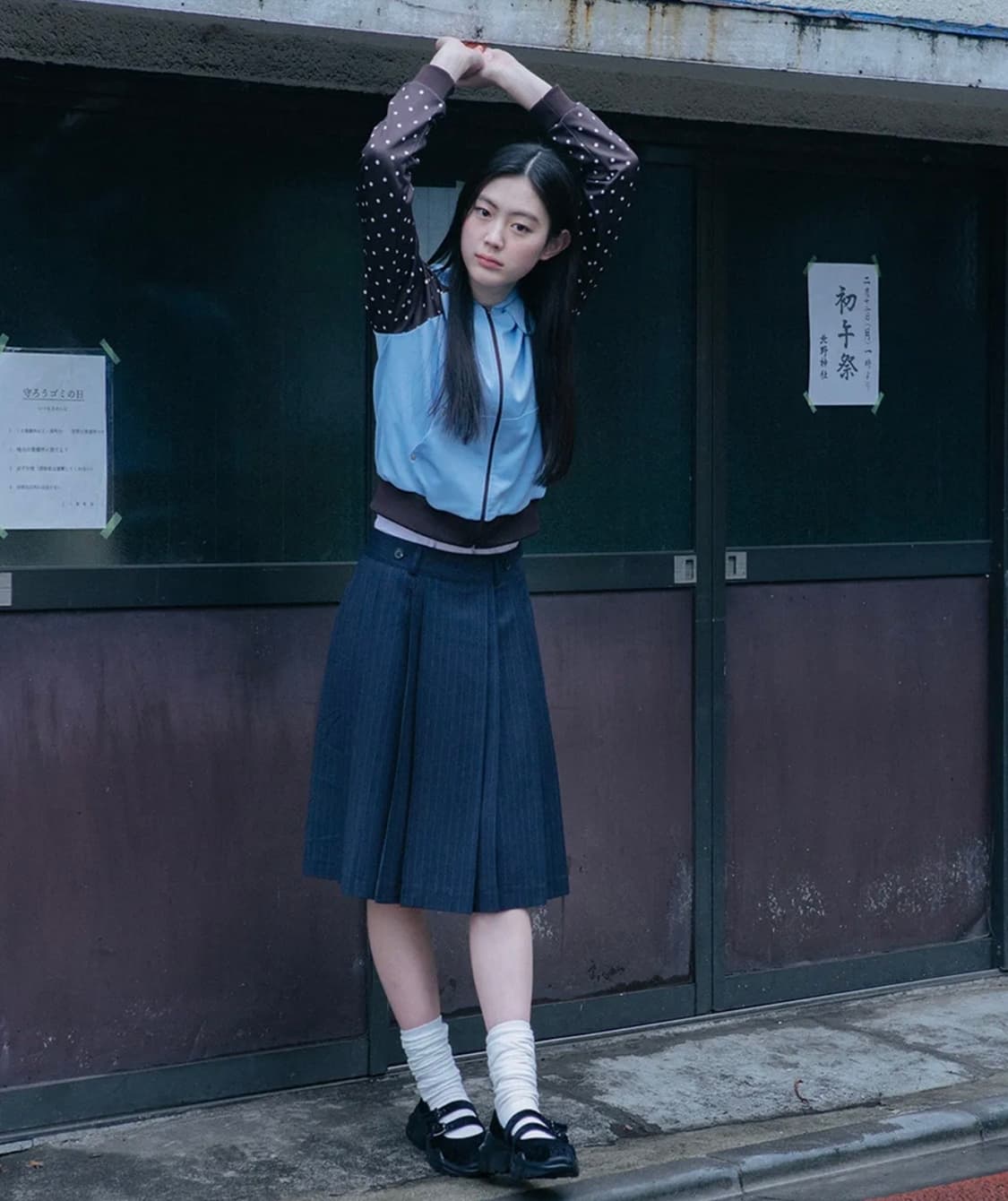 오헤시오 도트 후드집업 상품이미지1