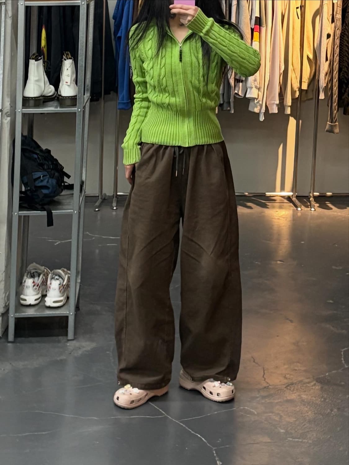 타미힐피거 여성 라임 니트 후드집업 A2881 상품이미지1