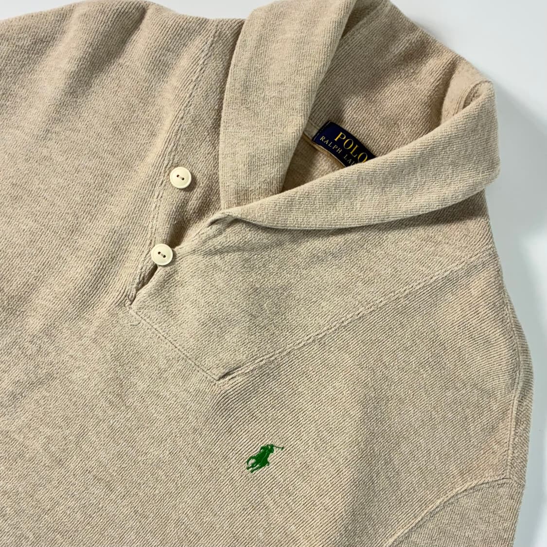 Polo  폴로 랄프로렌 자수 코튼 숄카라 니트 스웨터 상품이미지3