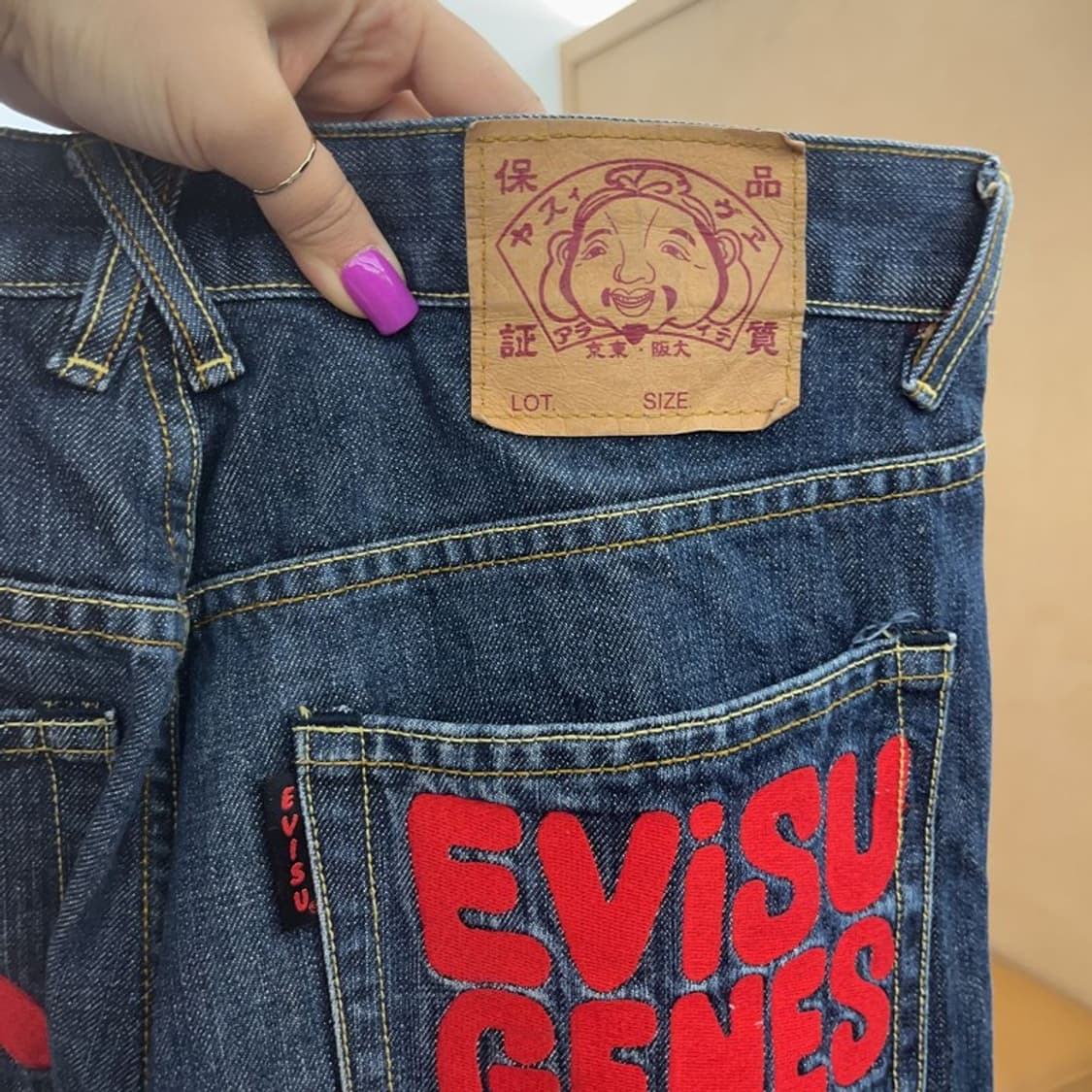 에비수 올드스쿨 키치 포켓 프린팅 데님 팬츠 32인치 C06874 상품이미지5