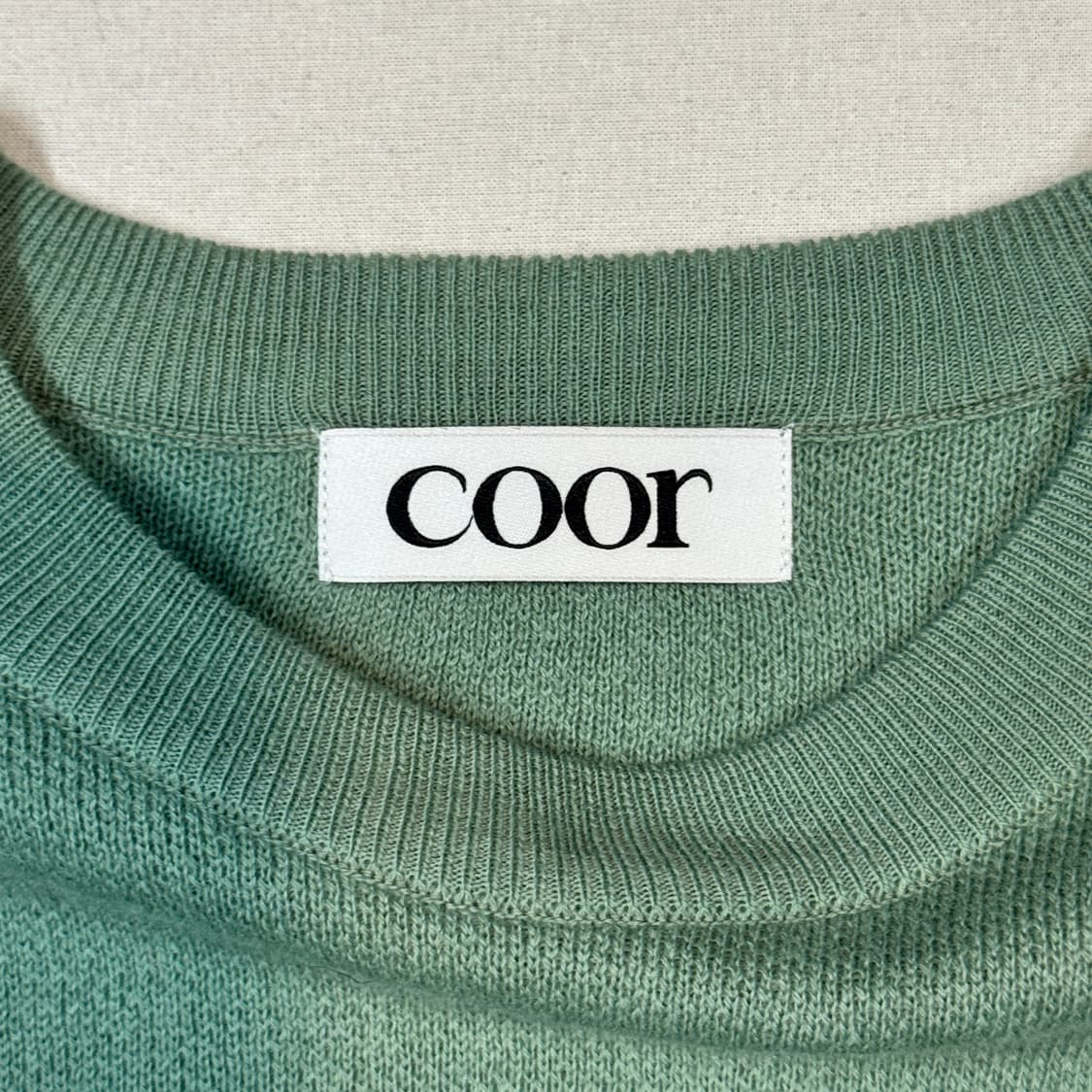 XL) coor 쿠어 라운드넥 메리노 울 니트 스웨터 민트 상품이미지5