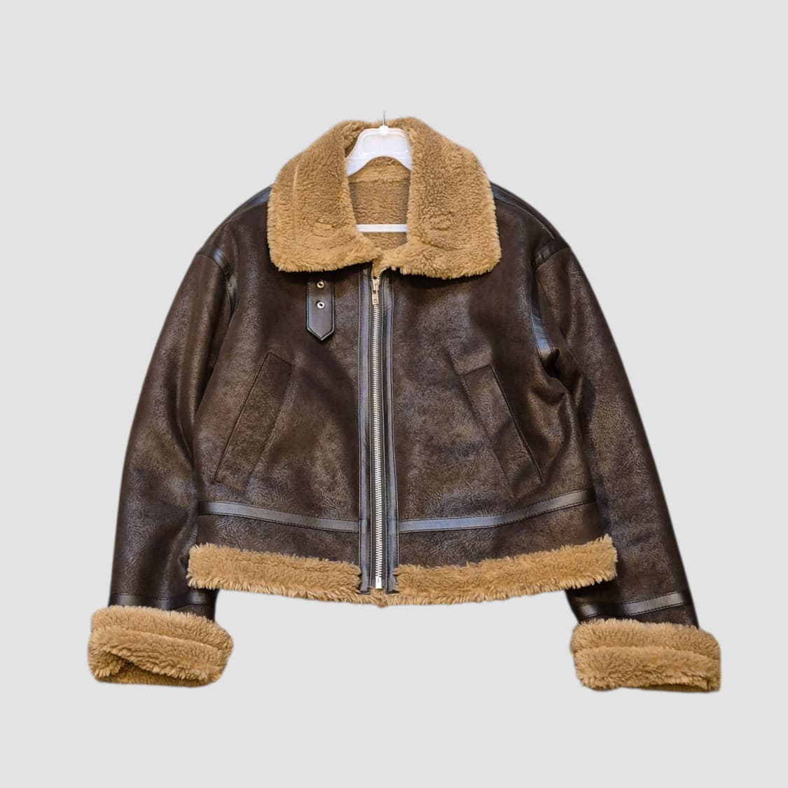 여성-S 워싱브라운 무스탕자켓  상품이미지1