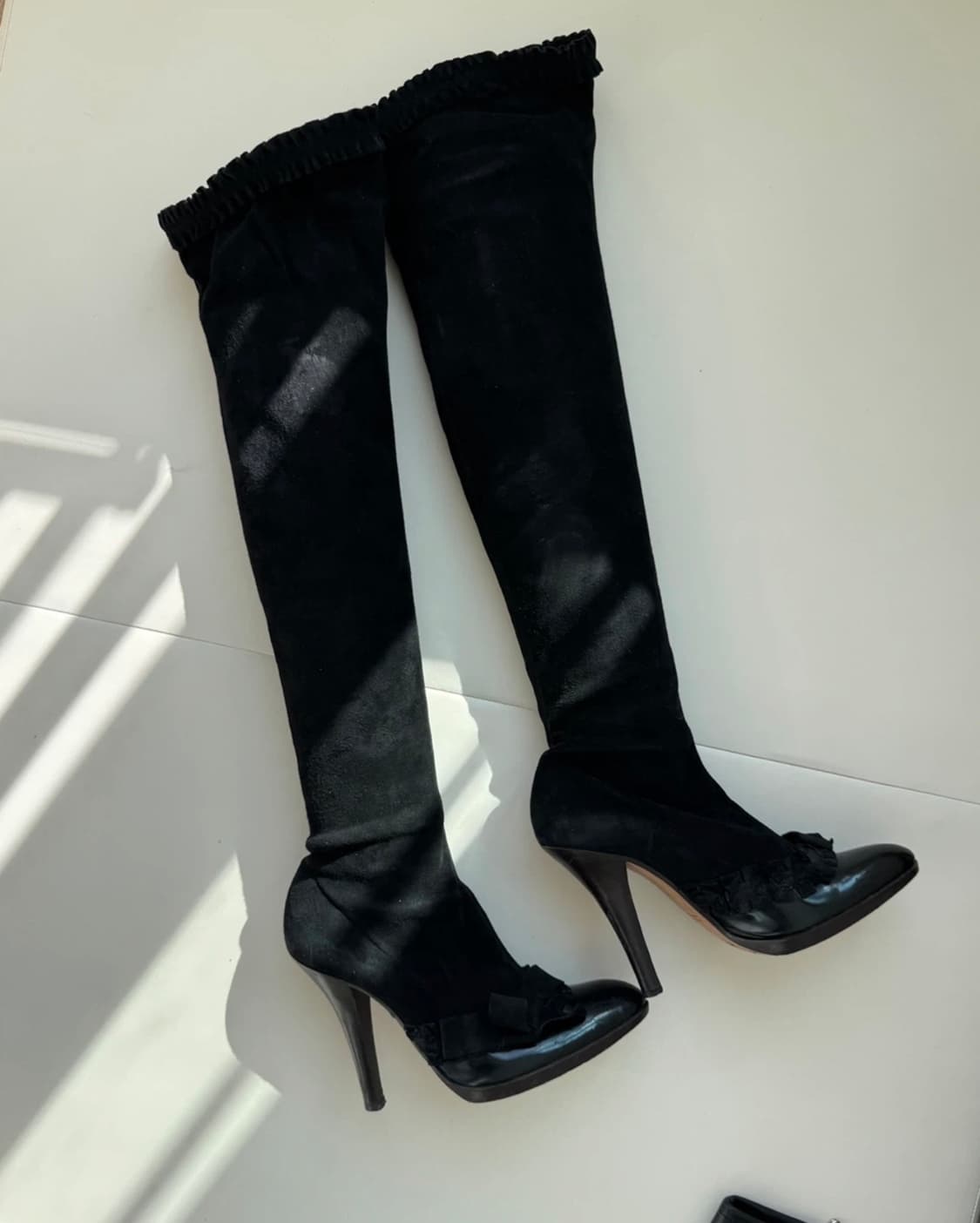 Yves saint laurent 입생로랑 스웨이드 롱부츠 부츠힐 상품이미지1