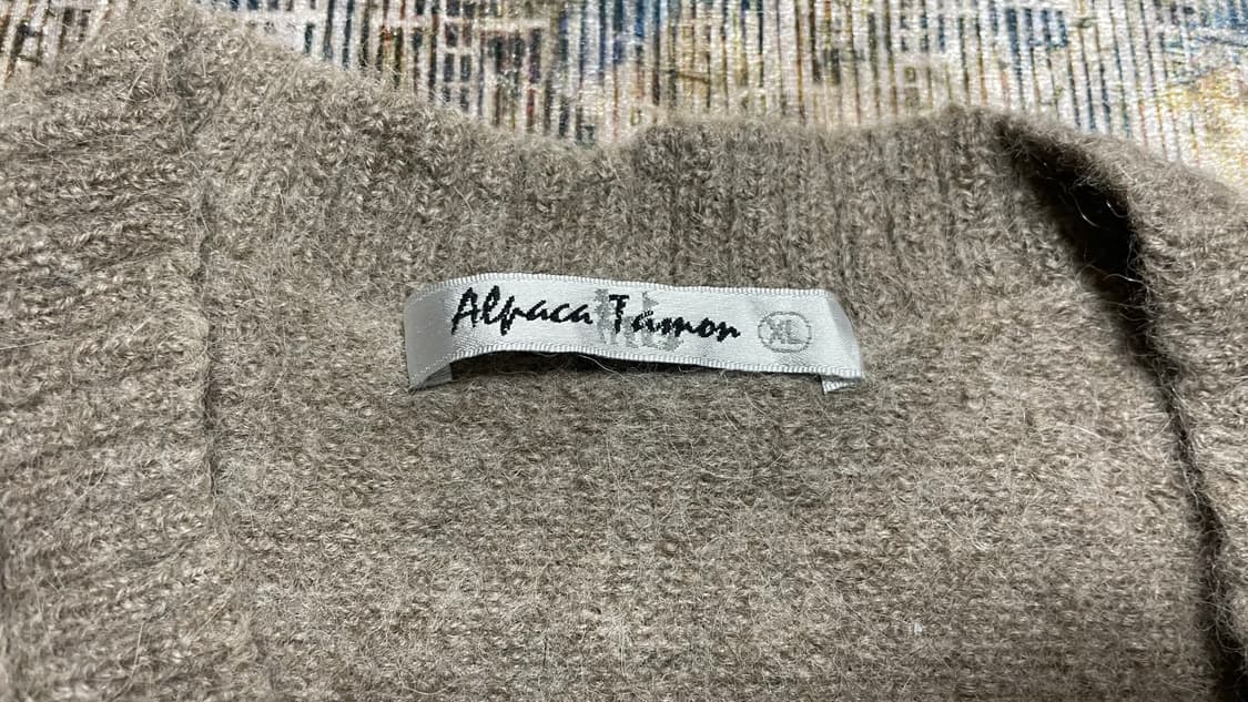 페루 00s 빈티지 모리걸 그레이 헤더드 멜란지 베이비 알파카 가디건 상품이미지7