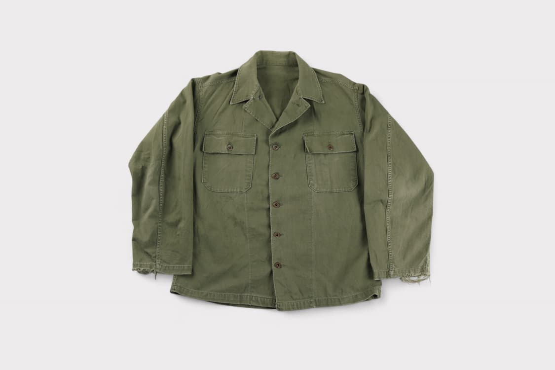 [L~XL] 40s 미군 M-47 HBT 유틸리티 셔츠 (월계수 단추) 상품이미지1