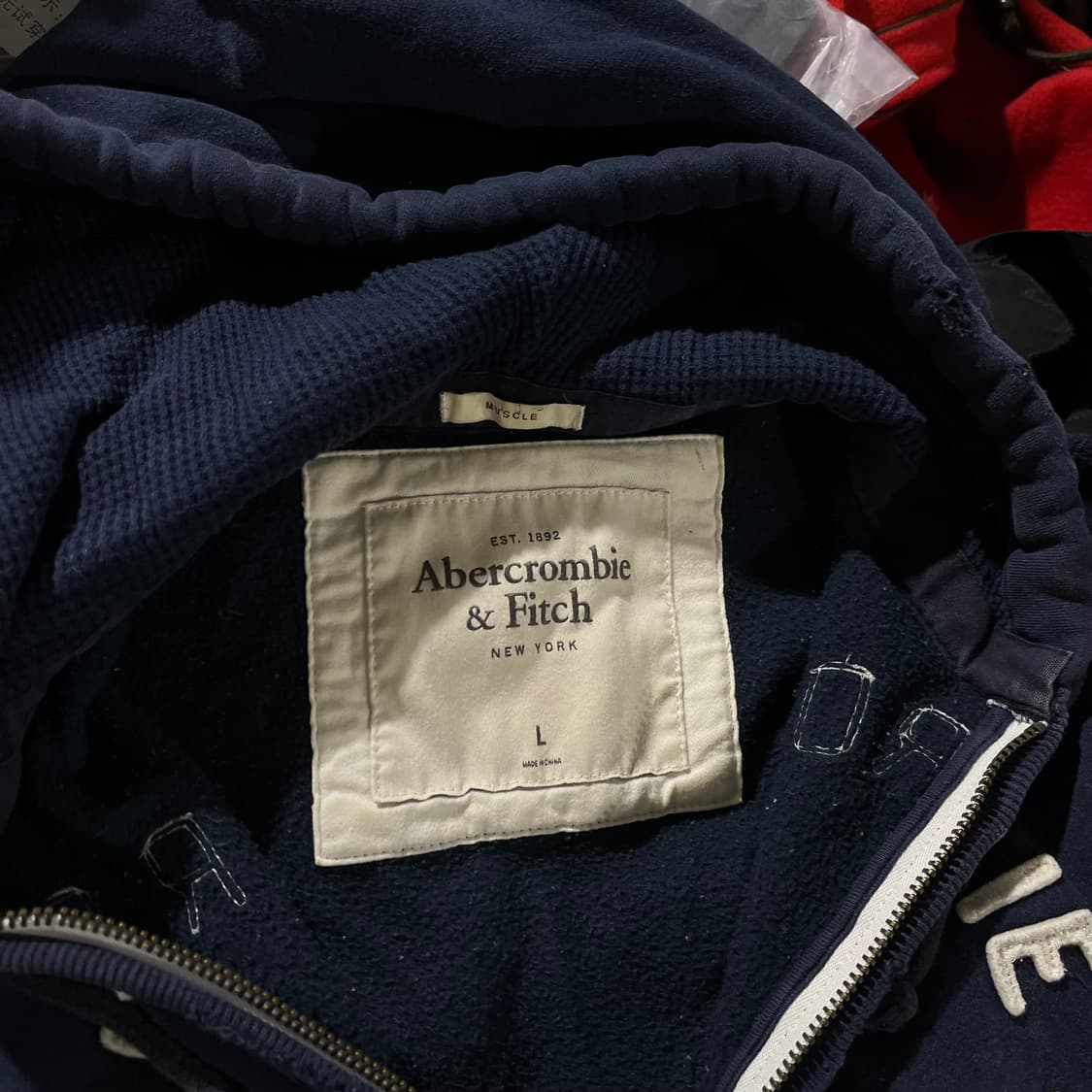 아베크롬비 네이비 기모 맨즈 후드집업 L 상품이미지3