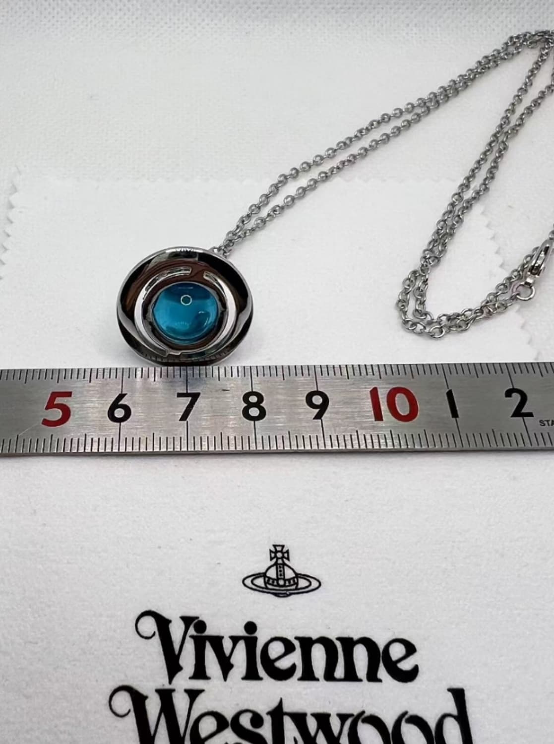 비비안웨스트우드 아카이브 블루 3d orb 팬던트 목걸이 상품이미지3