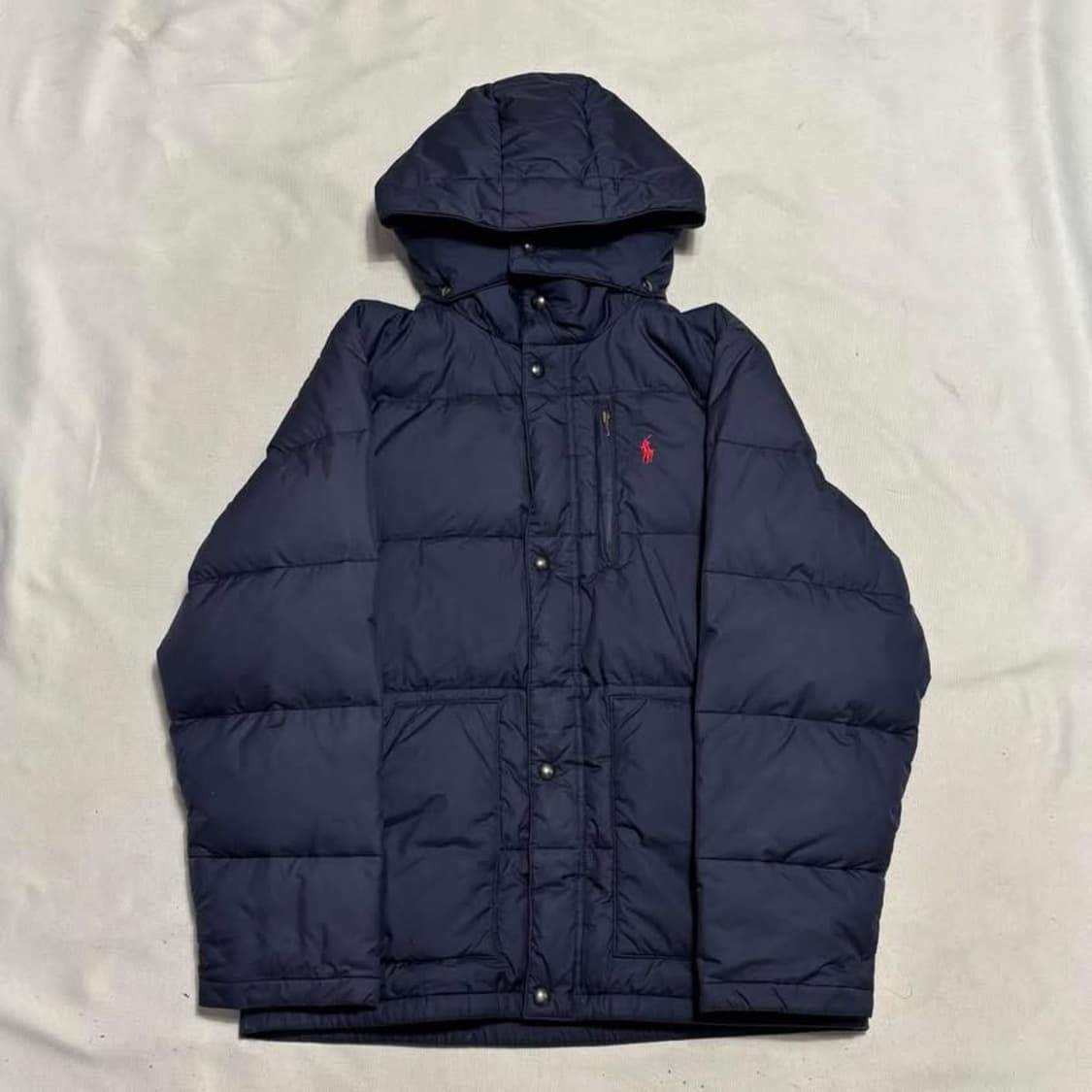 폴로랄프로렌 레드 포니 네이비 덕 다운 후드 패딩 상품이미지2