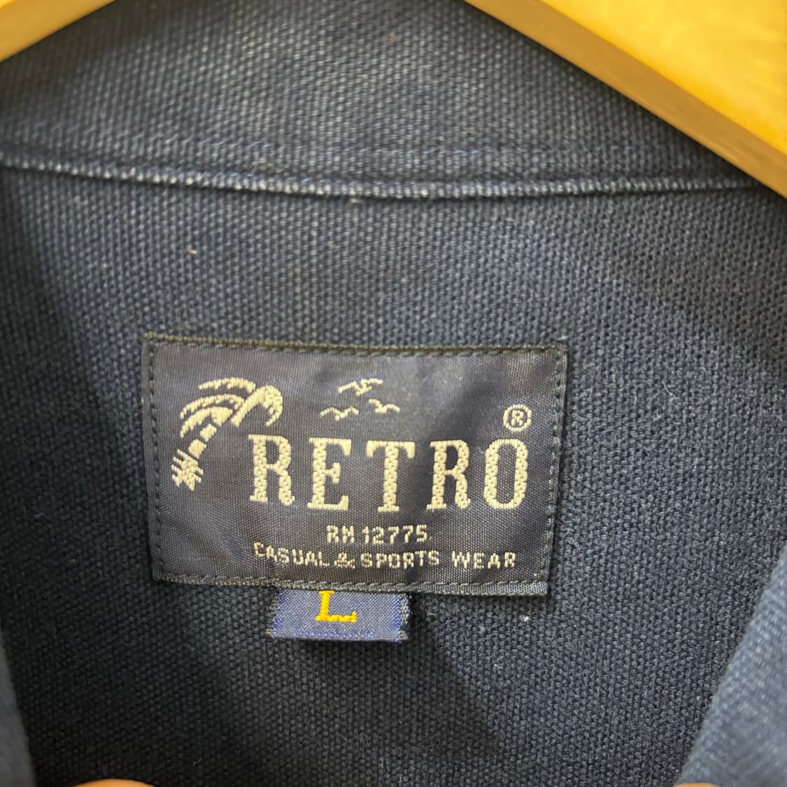 90s RETRO 빈티지 네이비 워크 셔츠 L 상품이미지6