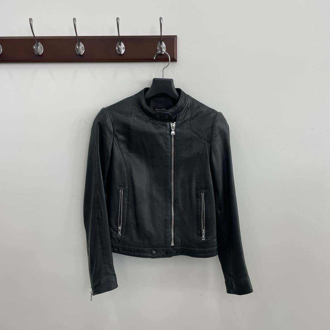 마시모두띠 블랙 가죽 라이더 자켓 상품이미지1