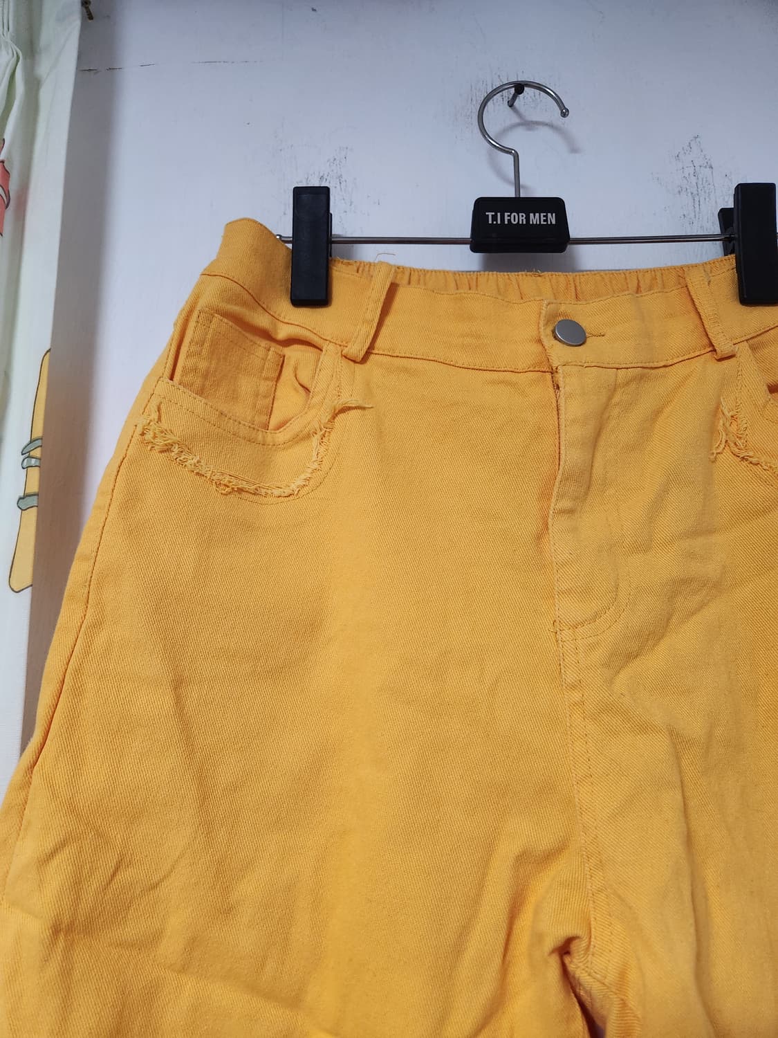 미사용)노란색 배기핏 면바지 F(~32) 상품이미지3