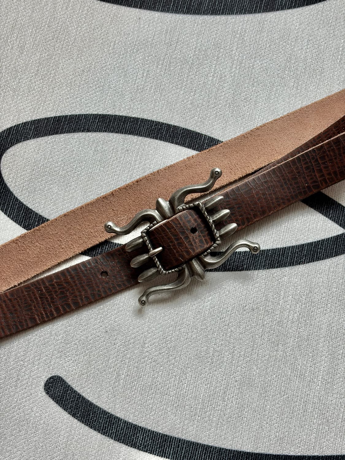 RRL / 더블알엘 스파이더 버클 크랙 버팔로 소가죽 벨트 상품이미지2