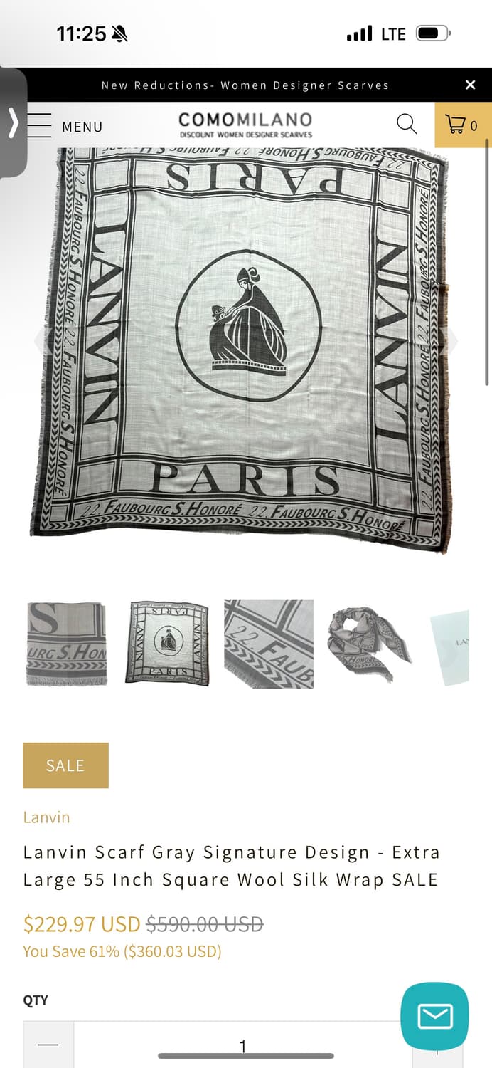 랑방 대형 울 실크혼방 스카프 상품이미지5