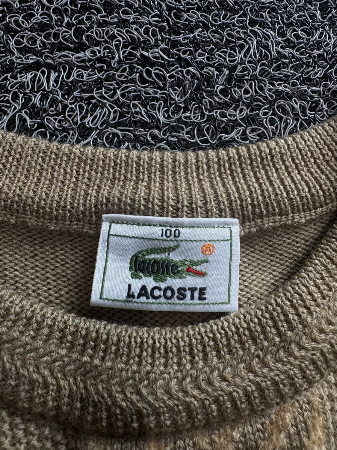 라코스테 아카이브 베이지 패턴 울 니트 3824 상품이미지4