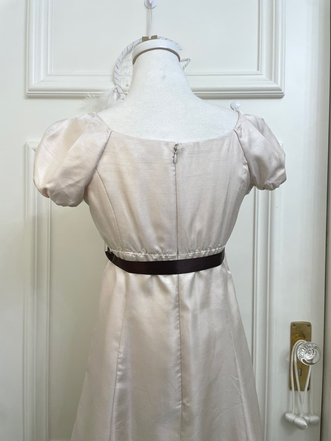 LEST ROSE beige ivory shirring puff prin 상품이미지4