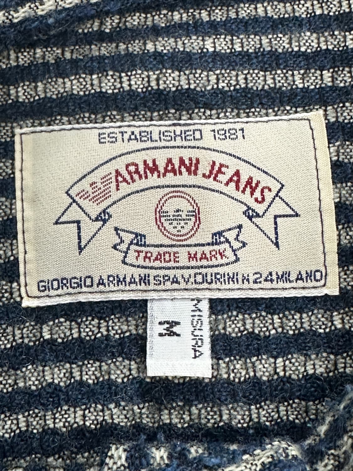90s Armani Jeans 스트라이프 셔츠 M 상품이미지6